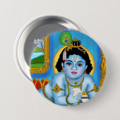 Kind Krishna Knop Ronde Button 7,6 Cm (Voorkant /achterkant)