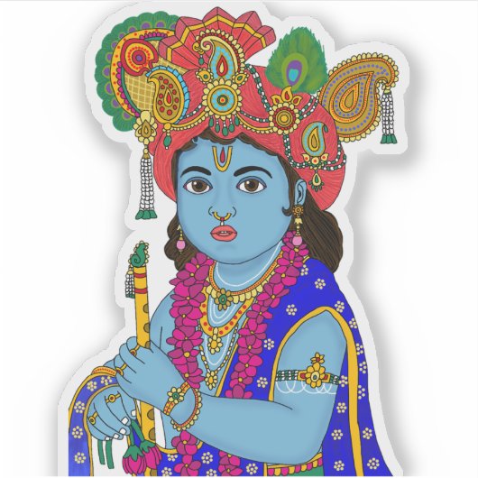 Kind Krishna Sticker (Voorkant)