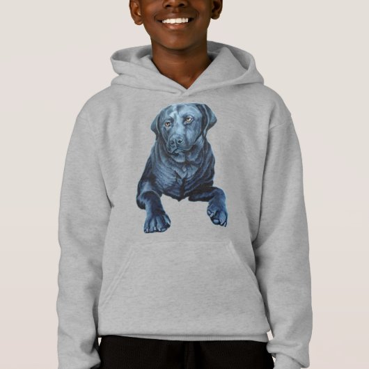 Kind Labrador Hoodie Blue Dog Art Sweatshirts (Voorkant)