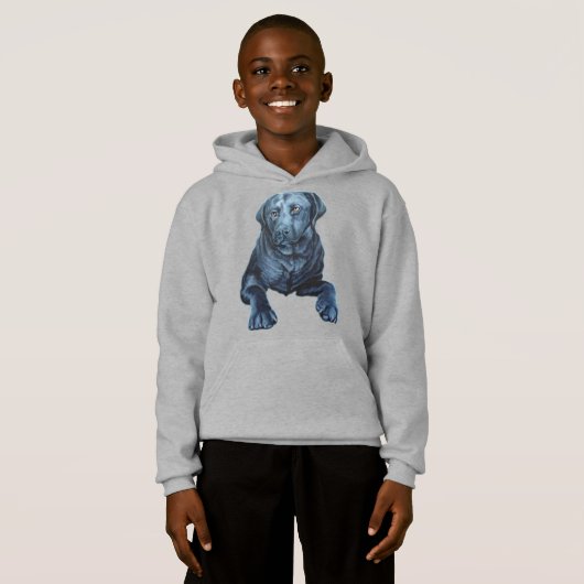 Kind Labrador Hoodie Blue Dog Art Sweatshirts (Voorkant volledig)
