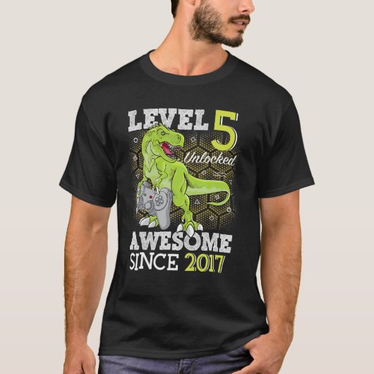 Kind Level 5 Unlocked Geweldige 2017 5 jaar oude g T-shirt (Voorkant)