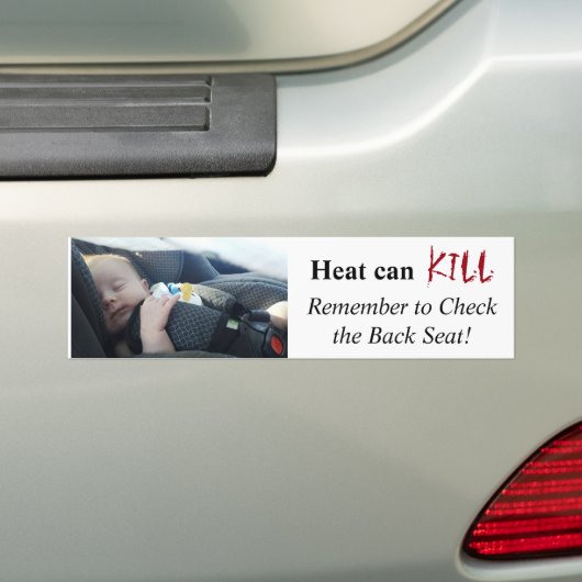 Kind links in Hot Car Gevaar voor doodstraf Herinn Bumpersticker (Op auto)
