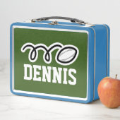 Kind lunchbox met aangepaste rugbyballdruk (In situ)