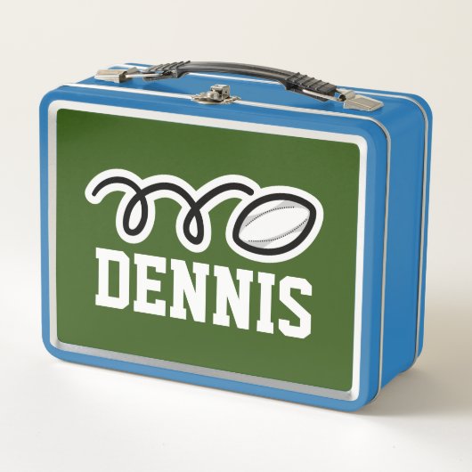 Kind lunchbox met aangepaste rugbyballdruk (Voorkant)