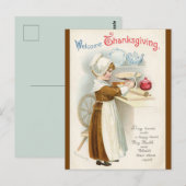  kind maakt appeltaart voor Thanksgiving Briefkaart (Voorkant / Achterkant)