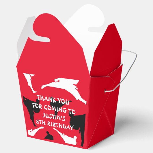 Kind martial arts karate Verjaardagsfeestgunst box Bedankdoosjes (Geopend)