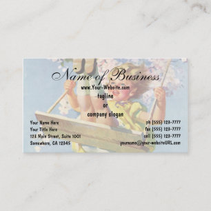 Kind, meisje dat op een Boom zwaait Visitekaartje