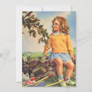  kind, meisje dat vogels in de boom kijkt, lente