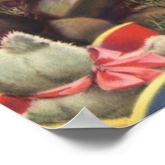  kind, meisje dat vogels in de boom kijkt, lente poster (Hoek)