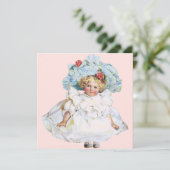  kind, meisje  Dress Birthday Party Kaart (Staand voorkant)