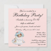  kind, meisje  Dress Birthday Party Kaart (Achterkant)