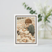 Kind Mending Curtains door Jessie Willcox Smith Briefkaart (Staand voorkant)