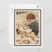 Kind Mending Curtains door Jessie Willcox Smith Briefkaart (Voorkant / Achterkant)