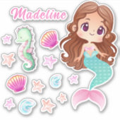 Kind Mermaid Personalized set Sticker (Voorkant)