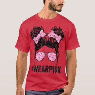 Kind Messenborrelglazen draag roze schattige borst T-shirt
