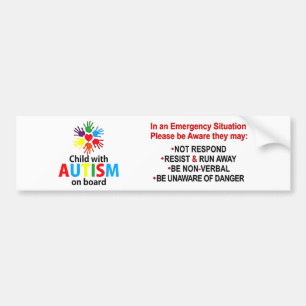 Kind met autisme aan boord Autism Awareness Classi Bumpersticker