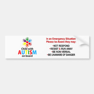 Kind met autisme aan boord Autism Awareness Classi Bumpersticker