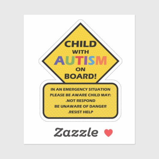 KIND MET AUTISme AAN BOORD Sticker (Vel)