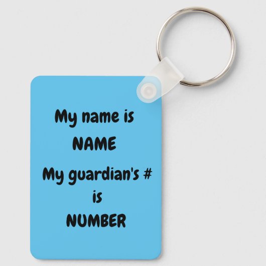 Kind met Autisme Emergency Sleutelhanger (Achterkant)