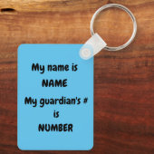 Kind met Autisme Emergency Sleutelhanger (Achterkant)