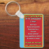 Kind met Autisme Emergency Sleutelhanger (Voorkant)