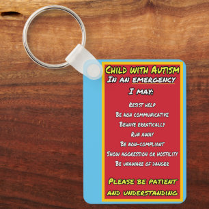 Kind met Autisme Emergency Sleutelhanger