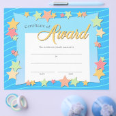 Kind met blauw kleurig sterrencertificaat flyer (Enkel)
