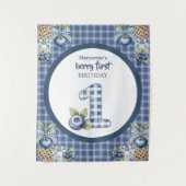 Kind met blauwe bosbes eerste verjaardag wandkleed (Voorkant)