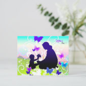 Kind met bloemen en moeder briefkaart (Staand voorkant)