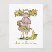  Kind met Daffodils en paasbegroeting Briefkaart (Voorkant)
