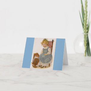  kind met Doll Painting Notecard Kaart