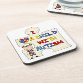 Kind met Donkerbruin Meisje 2 van het Autisme Drankjes Onderzetter (Linkerzijde)