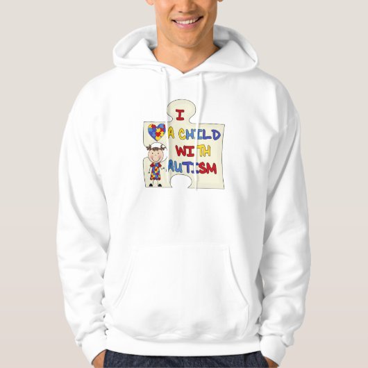 Kind met Donkerbruin Meisje 2 van het Autisme Hoodie (Voorkant)