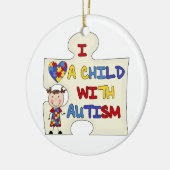 Kind met Donkerbruin Meisje 2 van het Autisme Keramisch Ornament (Links)