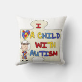 Kind met Donkerbruin Meisje 2 van het Autisme Kussen (Achterkant)