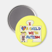 Kind met Donkerbruin Meisje 2 van het Autisme Magneet (Voorkant / Achterkant)