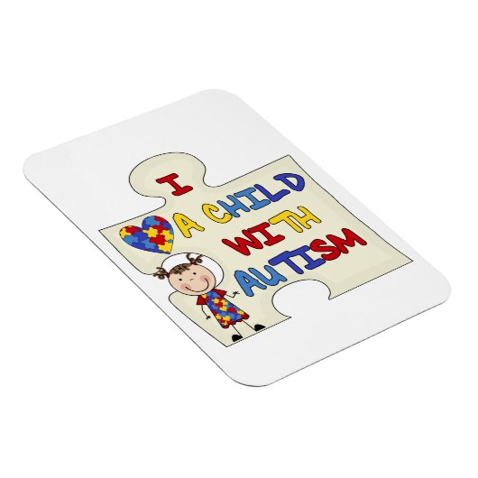 Kind met Donkerbruin Meisje 2 van het Autisme Magneet (Rechterzijde)