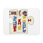 Kind met Donkerbruin Meisje 2 van het Autisme Magneet (Horizontaal)