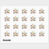 Kind met Donkerbruin Meisje 2 van het Autisme Ronde Sticker (Vel)
