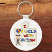 Kind met Donkerbruin Meisje 2 van het Autisme Sleutelhanger (Voorkant)