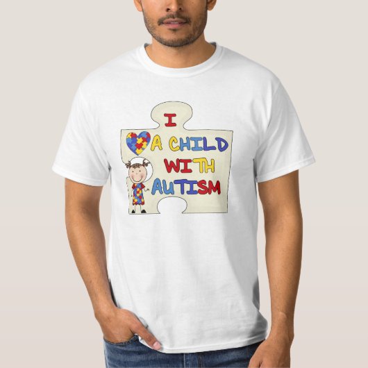 Kind met Donkerbruin Meisje 2 van het Autisme T-shirt (Voorkant)
