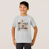 Kind met Donkerbruin Meisje 2 van het Autisme T-shirt (Voorkant volledig)