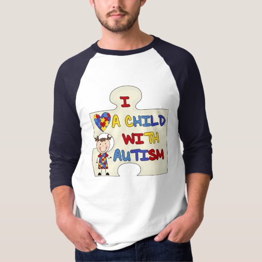 Kind met Donkerbruin Meisje 2 van het Autisme T-shirt (Voorkant)