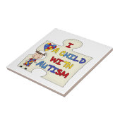 Kind met Donkerbruin Meisje 2 van het Autisme Tegeltje (Zijkant)