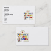 Kind met Donkerbruin Meisje 2 van het Autisme Visitekaartje (Voorkant / Achterkant)