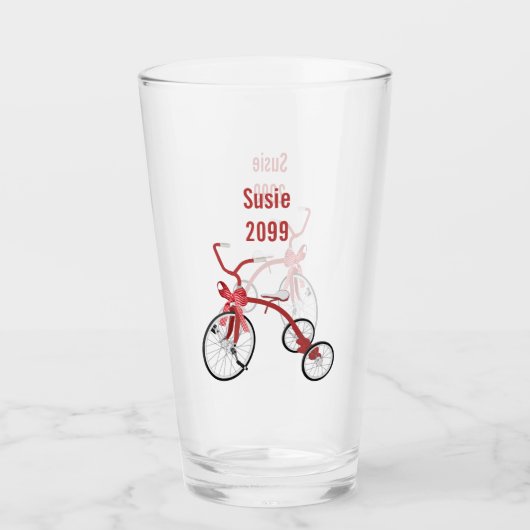 Kind met drie kerst Pint Soda Glass Glas (Voorkant)