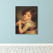 Kind met een Doll Canvas Afdruk (Insitu (Houten vloer))