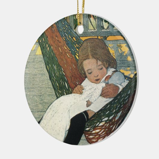  kind met een dollar van Jessie Willcox Smith Keramisch Ornament (Links)