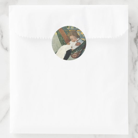  kind met een dollar van Jessie Willcox Smith Ronde Sticker (Tas)