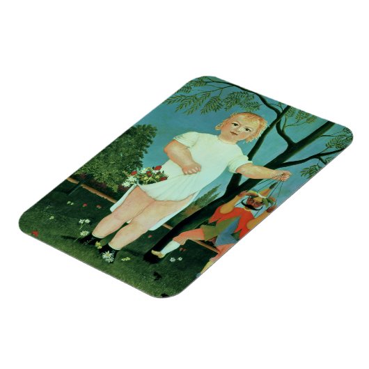 Kind met een pop, c.1903 (olie op canvas) magneet (Linkerzijde)